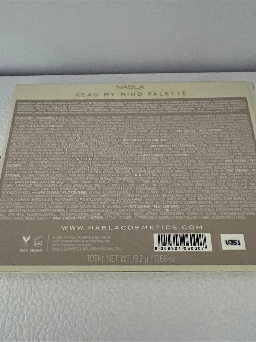 Nabla - Read My Mind Palette- 16 eyeshadow palette